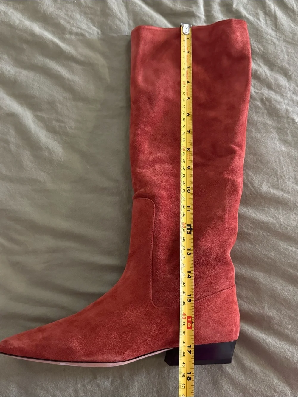 New Staud Wally Flat Boot Western 100% Suede Knee High Boots Size EU 37 US 7